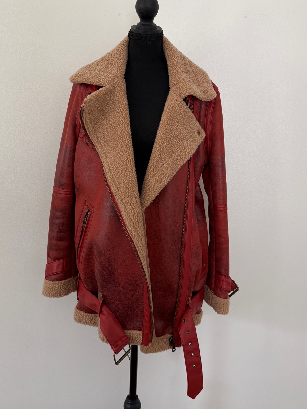 Urban Outfitters Cream Sherpa-Lined Jacket